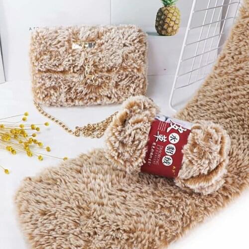 100g DIY Fluffy Plush Chunky Thick Knitting Yarn Multicolor Hand-Woven Crochet Velvet Thread for Baby Warm Hat Scarf Sweater