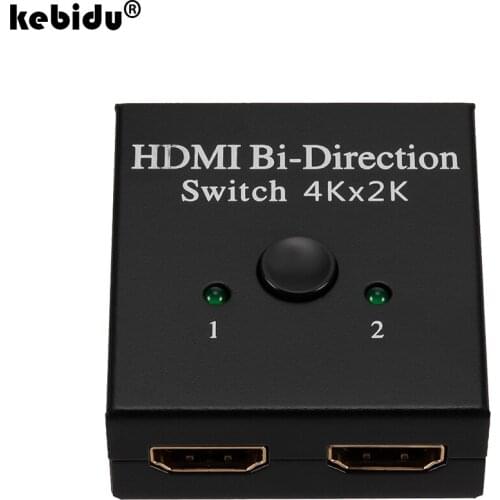 2 Ports Bi-directional 1x2 / 2x1 Switch Supports Ultra HD 4K 1080P 3D HDR HDCP HDTV 4K HDMI-compatible Switcher Splitter