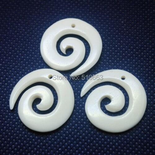 4 Pieces/ Lot Natural White Polished Carving Bovine Bone Ox Bone Bead Cattle Size: 30mm Good Quality