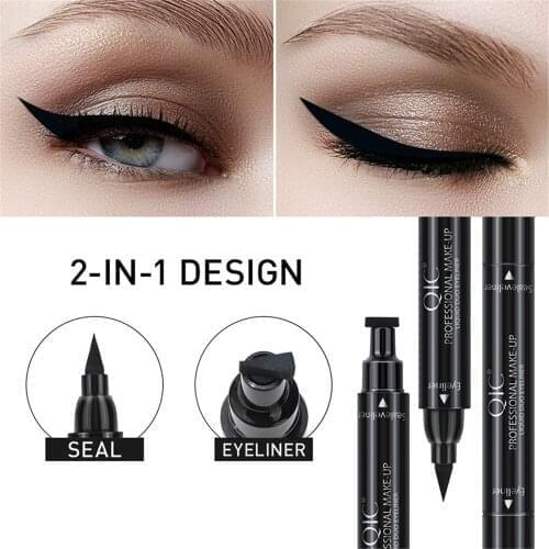 2-In-1 Double-Headed Eyeliner Stamp Eyeliner Black Triangle Seal Eyeliner Waterproof Eyes Makeup Eyeliner Eye Pencil Stamp