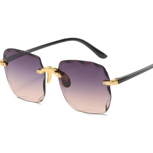 2020 Rimless Women Sunglasses Brand Designer Vintage Retro Sunglass Classic Gradient Sun Glasses okulary zonnebril dames