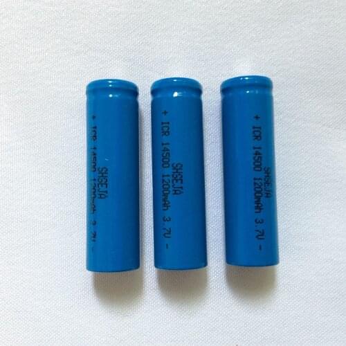 3Pcs 14500 Battery 3.7 V 1200mAh li-ion Battery ICR14500 3.7 Volt AA Rechargeable Battery Baterias For LED Flashlight