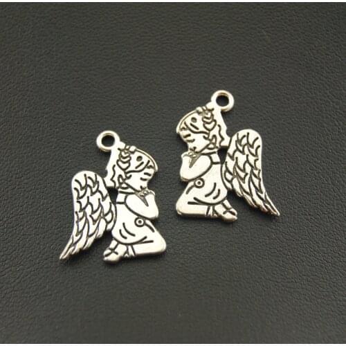 30 pcs Silver Color Praying Angel Girl Charms DIY Metal Bracelet Necklace Jewelry Findings A1133
