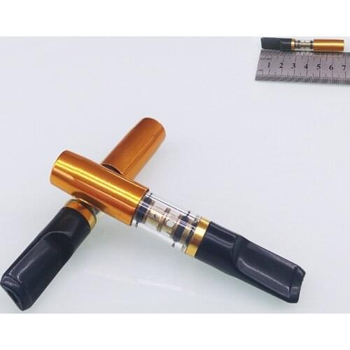 5pcs Portable Washable Magnet Cigarette Holder Filter Golden Cigarette Holder Carved Metal Pipe Mouthpiece Filter Accessories
