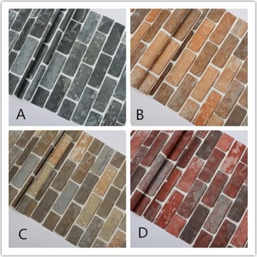 8pcs/lot 10Mx 53cm Rustic Vintage 3D Faux Brick Wallpaper Roll Vinyl PVC Retro Industrial Loft Wall Paper