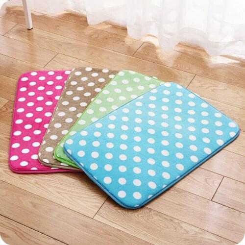 New Polka Dot Coral Velvet Anti-Slip Door Mats Living Room Mats Bedroom Door Rug Bathroom Absorbent Mats Christmas Gifts Adults