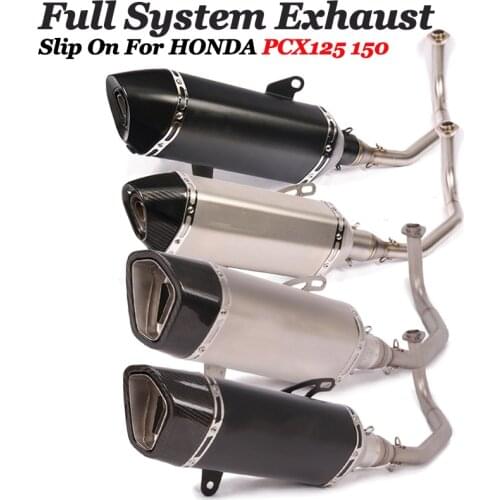 Slip On For Honda PCX125 PCX150 2020 Full System Motorcycle Exhaust Escape Modify Front Link Pipe Carbon Fiber Muffler DB Killer
