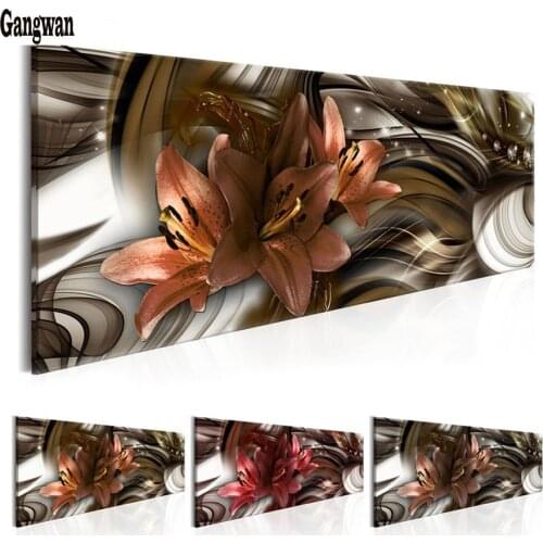 Large diy Diamond Painting Cross Stitch "lily Flowers"5d Full Resin square round Diamond Mosaic Embroidery Rhinestones painting