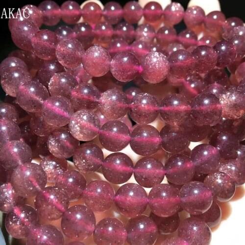 2bracelets approx8-8.5mm A semi precious natural Star strawberry quartz bracelet wholesale