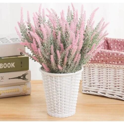A Bunch Of Artificial Flowers Fake Plant Romantic Provence Lavender Plastic Decorative Vase for Home Decor Grain Christmas