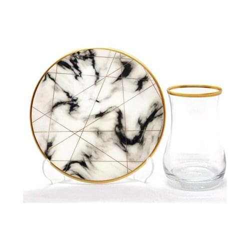Drop Tea Set 12 pieces White Marble