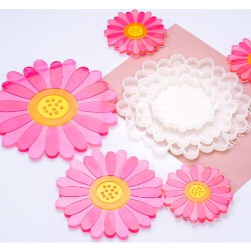 Daisy Coaster Resin Molds Flower Large Resin Tray Molds Coaster Molds 3D Design Silicone Molds for Resin Casting Home Decoration