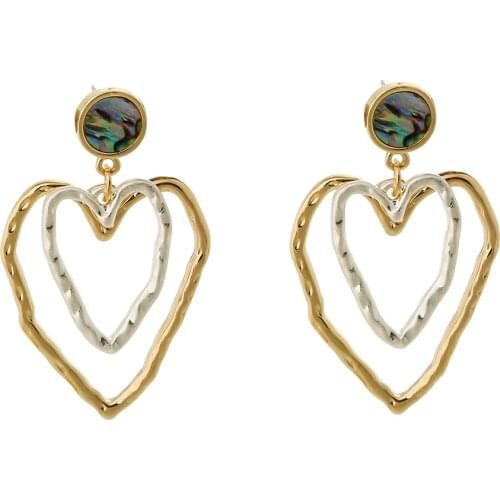 Double Layers Lovely Heart Shaped Stud Earrings For Girl Romantic Decoration Accessories Birthday Gift For Girlfriend Wholesale