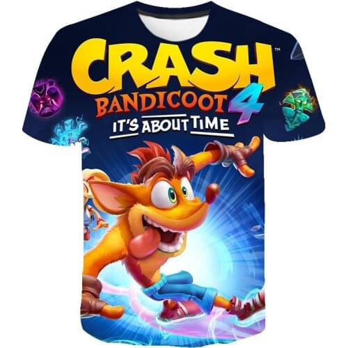 Streetwear Summer 3D T Shirt Casual Men Women Children Short Sleeve Japanese Game Crash Bandicoot Fashion Boy Girl Kids Tops Tee