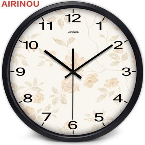 Creative Flower Beauty Glass NO Ticking Living Room Bedroom Wall Clock