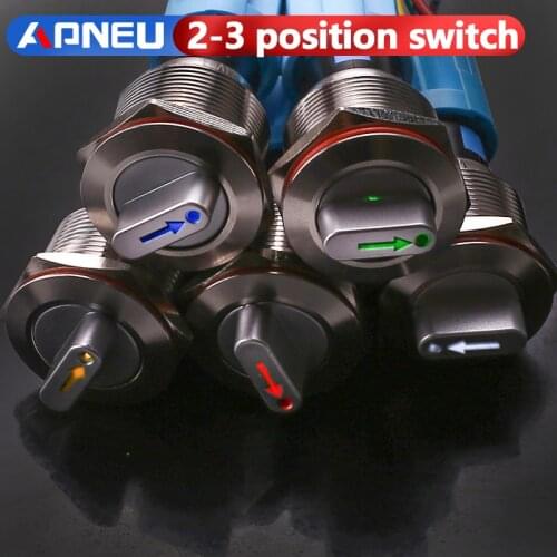 19mm 22mm led metal rotary push button brass 2-3 position selector Switch Press Button Rotate button rotation knob metal switch