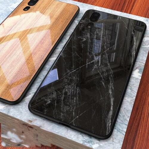 Marble Tempered Glass Cases for Huawei P20 Huawei P 20 Pro For Huawei P 20 P20 pro Soft Bumper Luxury full Hard Back Cover coque