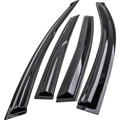 Set of Smoke Acrylic Window Visor Sun Rain Side Wind Deflectors Guard Vent Shade for Nissan Sentra Sedan 2013 - 2019