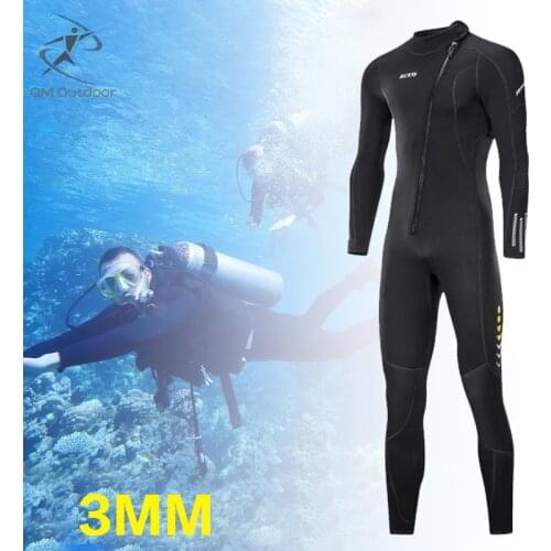 3mm Neoprene Diving Suit For Men Underwater Hunting Long Sleeve Thick Warm Scuba Diving One-piece Wetsuit Surf Suit