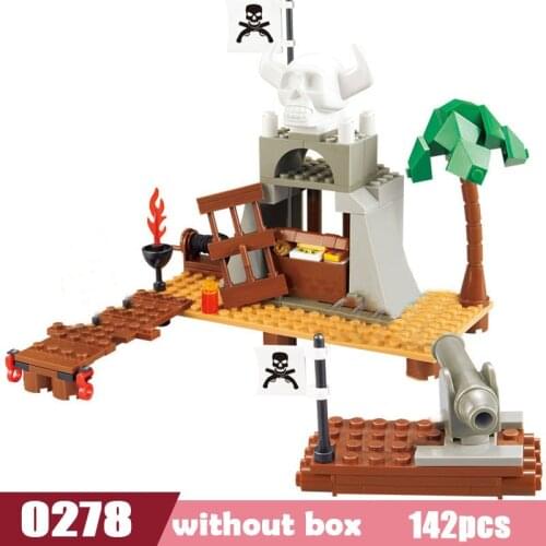 Pirates Caribbean Ship Attacked Royal Port Figure Bricks Building Blocks Educational Model Toys For Children Gifts