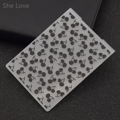 Chzimade Plastic Embossing Folder Sweet Cherry Template DIY Scrapbooking Card Making Decoration Papercraft