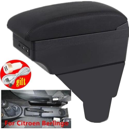For Citroen Berlingo armrest central Store content armrest box car-styling decoration With cup holder USB