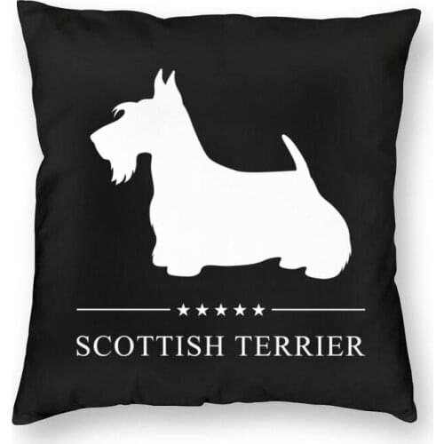 Scottish Terrier Square Throw Pillow Cover Home Decorative 3D Double-sided Printing Scottie Dog Cushion Cover for Living Room