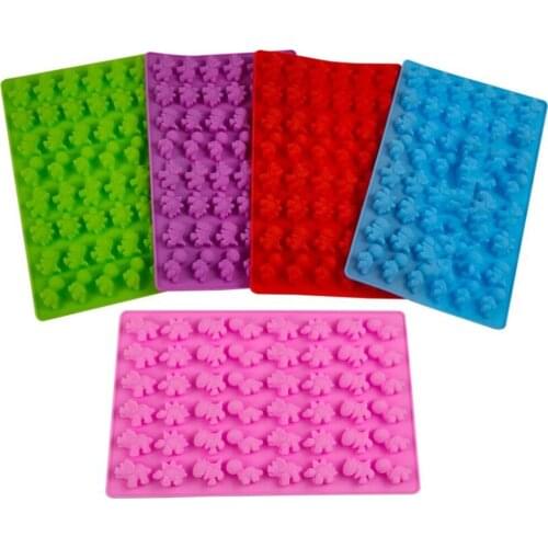 10pcs/lot 48 Cavity Silicone Dinosaur Mold Chocolate Gummy Cake Candy Ice Cube Tray Mold Cake Baking Decorating Tools
