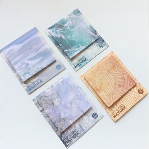 30 Pages Nature Wood Cloud Ice Memo Pads Plan Message Writing Sticky Notes Marker Stick Label School Office Supply