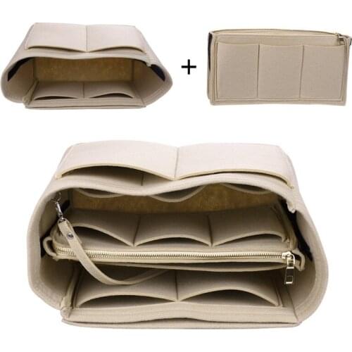 Sundries Finishing Storage Bag Make up Organizer Felt Insert Bag For Handbag Travel Inner Purse Portable Cosmetic Bag organizer