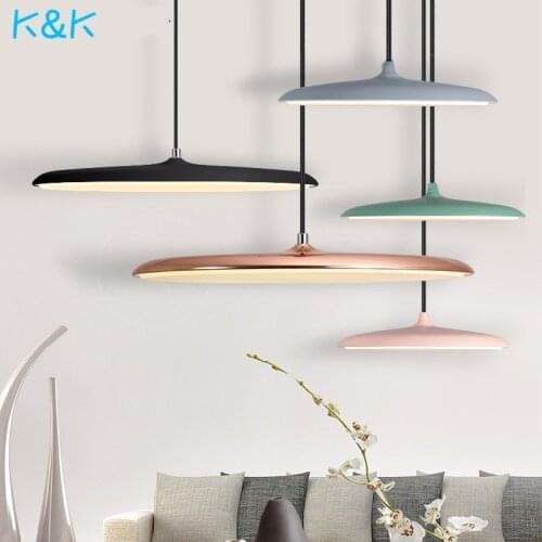 Nordic Ins Led Chandelier Lighting Modern Simple Dining Room UFO Hanging Lamp Creative Macaron Lustre Suspension Lights