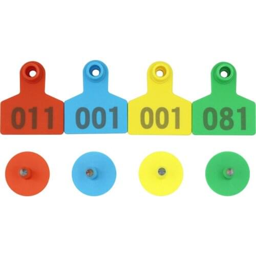 100Pcs Pig Ear Tag Signs with The Word Ear Laser Typing Copper Head Earrings Farm Animal Identification Card Livestock Tools