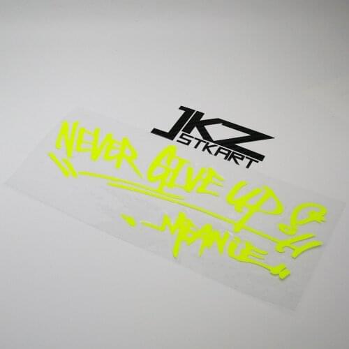 JKZ STKART Vinyl Die Cut Car Sticker Decal Never Give Up Signature 20 x 9.5 cm for Motor Bike Truck Helmet Decorated Stickers