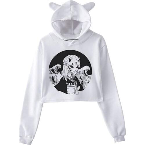 Vintage New Winter Japanese Print Letters Casual Harajuku Spoof Loose Cropped Tops Ulzzang Punk Horror Female Cartoon Sweatshirt