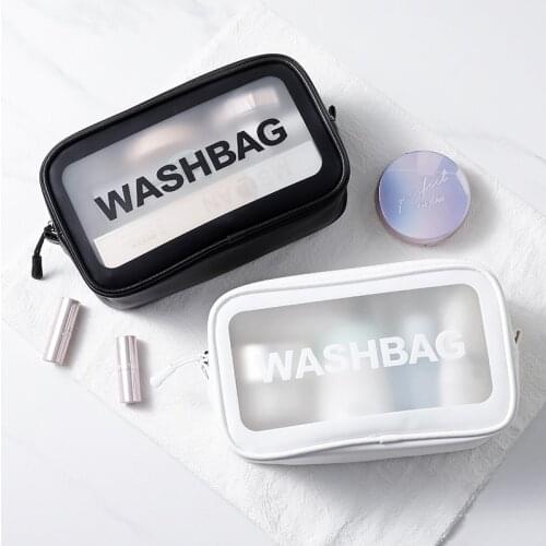 New Fashion Waterproof Portable Makeup Storage bags Cosmetic Toiletry Travel Transparent Cosmetic Wash Pouch Organizer Bag