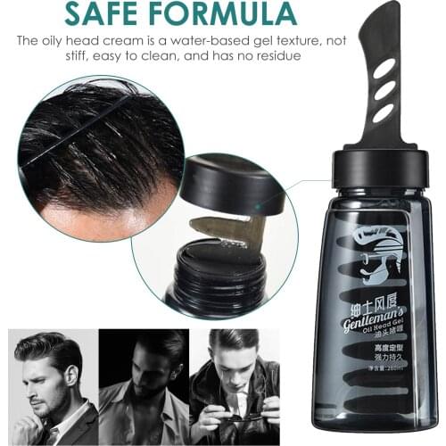 Hair Setting Gel Pure Argan Oil Vitamin E Mens Oil Head Styling Gel With Comb Moisturizing Non-greasy Non-sticky Hair Styling