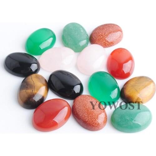 YOWOST Free Shipping Natural Gem Stone Oval Cabochon CAB No Hole Jewelry 15x20x6MM 20PCS/Lot QBU302