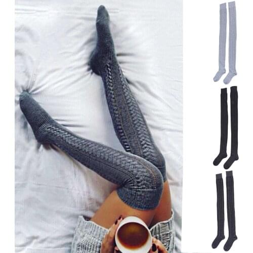 Girls Women Sexy Warm Thigh High Over-the-Knee Socks Long Stockings