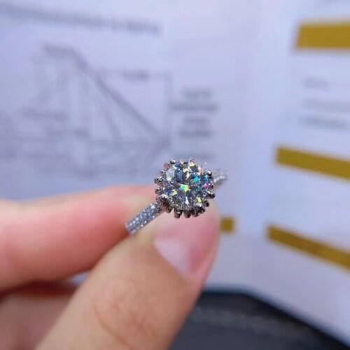 2020 new crackling moissanite ring for women jewelry engagement ring for wedding 925 silver ring birthday gift