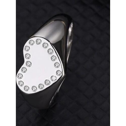 S925 Sterling Silver Love-Shaped Ring Personalized Ladies Luxury Zirconia Index Finger To Send Girlfriend Valentines Day Gift