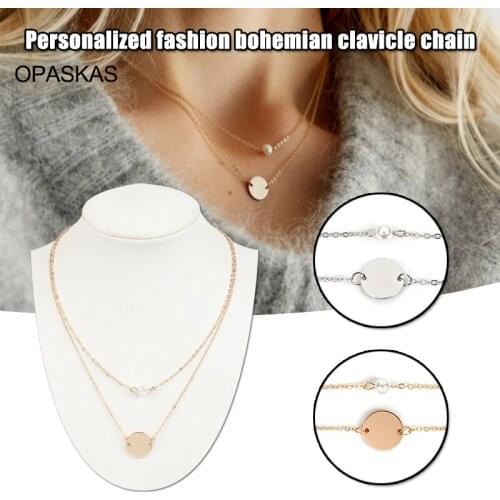 Necklace Female Personality Fashion Clavicle Chain Pearl Multi-Layer Wedding Tourism Commemorative Welfare VL