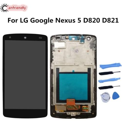 For LG Google Nexus 5 D820 D821 Display + Touch Screen LCD With Frame Replacement Digitizer Assembly For LG Google Nexus 5 lcds