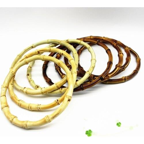 13cm 15cm Round Bamboo Bag Handles For Handcrafted Handbag Replacement DIY Accessories For Bags Quality Bag Handles Anse De Sac