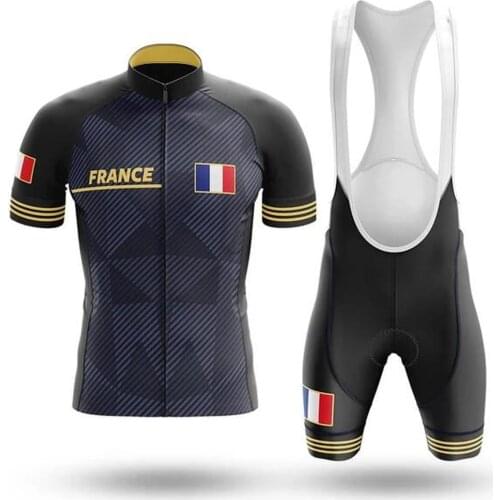 2020 france Cycling clothing Breathable cycling Jersey Men 20D gel Bib Shorts Triathlon conjunto de ciclismo masculino