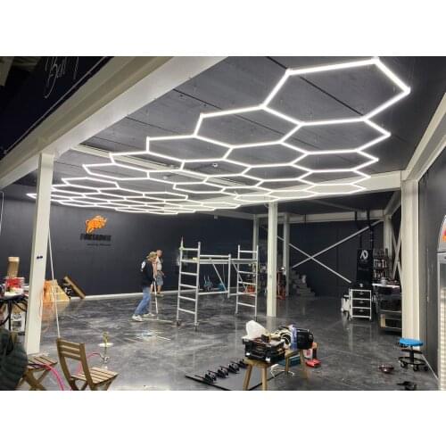 6x12M Customized Hexagonal LED Ceiling Light for Workshop Showroom Home Decoration