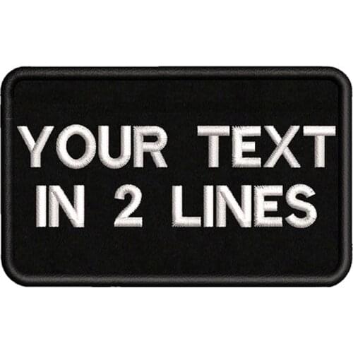 8X5cm Embroidery Custom Name Text Patch Stripes badge Iron On Or Velcro Backing Patches For Clothes Backpack Hat