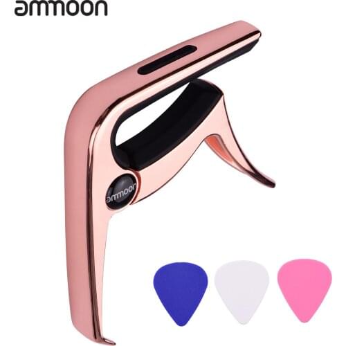 Ammoon TC-02 Multifunctional Guitar Capo with Bridge Pin Puller Guitar Pick Slot 3pcs Guitar Picks for Electric Guitars Bass