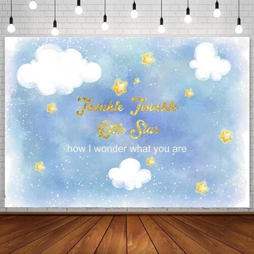 Avezano Baby Shower Backdrops Twinkle Little Star Night Cloud Birthday Newborn Backgrounds Photography Studio Photophone Decor