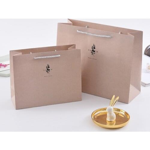 Free shipping Custom wholesale brown paper bag printing logo shopping gift bag for jewelry packaging --XP2289