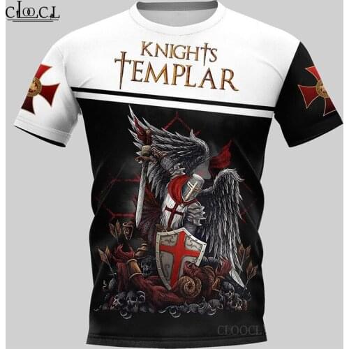 HX 2021 Unisex T-Shirt Men Streetwear Popular Knights Templar 3D Print Harajuku Short Sleeve Casual Pullover Drop Shipping